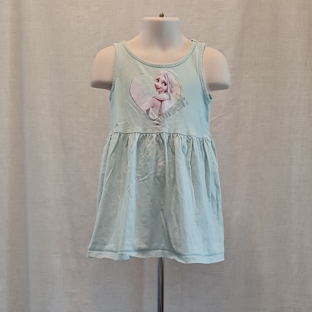 5/$20 H&M Disney Elsa, Be Yourself, light green dress, Sz 3/4T, GUC